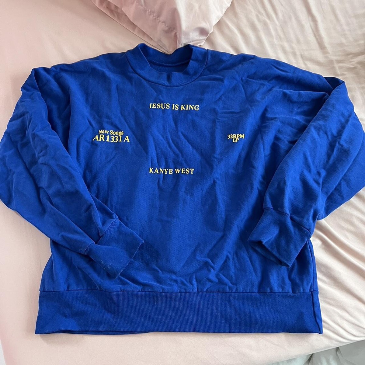 Rare Kanye West YEEZY Jesus Is King Vinyl Crewneck Rare Kanye West YEEZY Jesus Is King Vinyl Crewneck