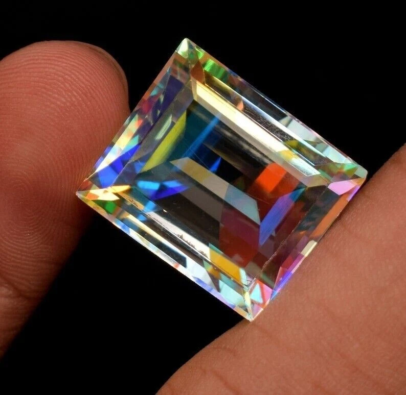 Mystic Quartz Natural Baguette Shape Rainbow Color 30 Ct+ Certified Loose Gems - Image 2 of 4