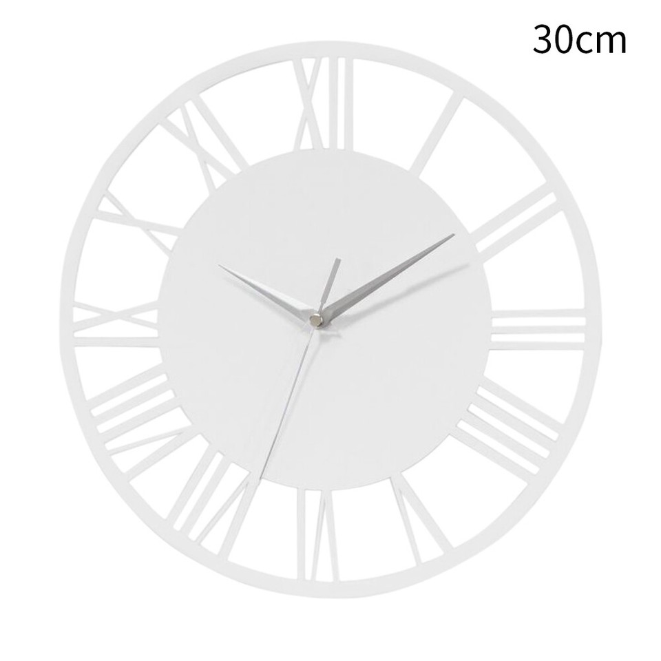 Nordic Metal 30cm Roman Numerals Skeleton Wall Clock Big Giant Open ...