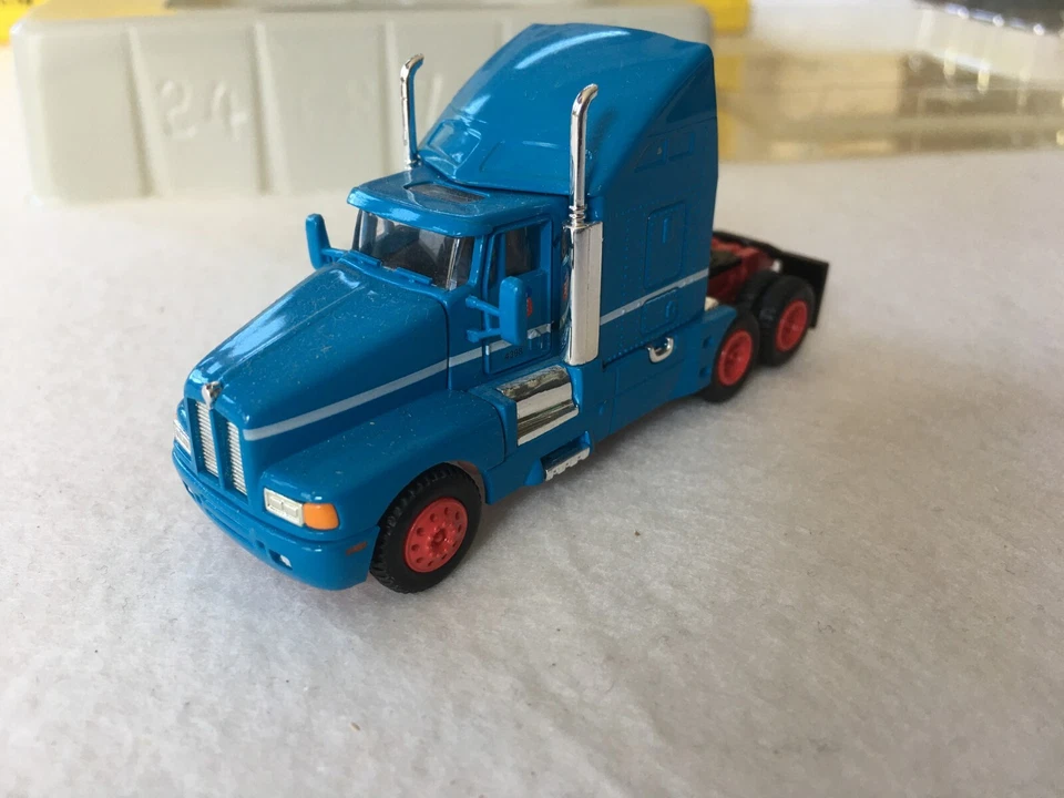 H0-LKW MODEL POWER KENWORTH-Set T-600 B Trucks orange + blau - Bild 3 von 4