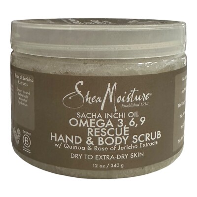 Shea Moisture Sacha Inchi Oil Omega 3,6,9 Rescue Hand & Body Scrub 12 oz SEALED