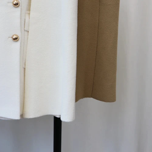 Damen Poncho Zweireiher Schlitz Ärmel fließend Wollmischung Elegant Cape Umhang Coa - Bild 46 von 47