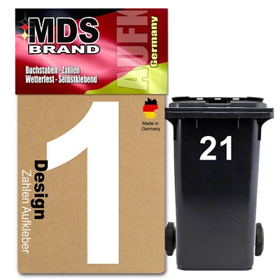 MDS BRAND Design 15cm Zahlen Aufkleber | Klebezahlen wetterfest | aufkleber zahlen groß