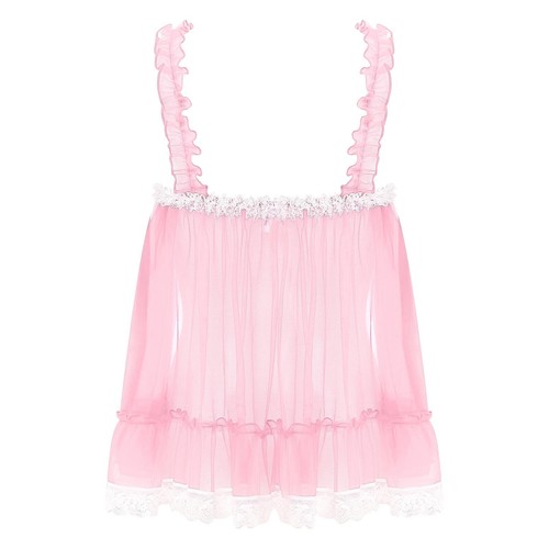 FEESHOW Womens Sexy Lace Sheer Sleepwear Dress See-Through Slip Tops AU - Picture 30 of 76