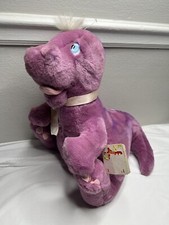 Vintage Dakin Purple Dinosaur Plush 1986 Fun Farm Purple Dot Spot Dino Ralph