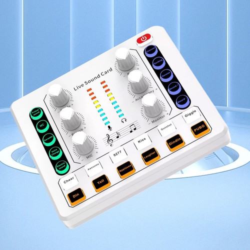M8 Sound Card Live Streaming Interface External USB Live Broadcast Mic White9K - 第 3/12 張圖片
