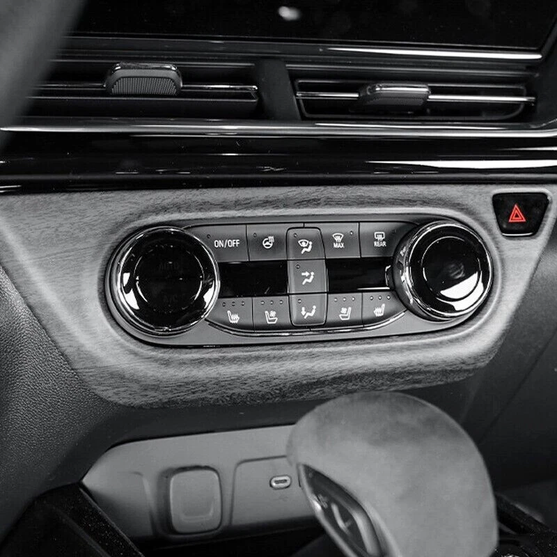 Cubierta de interruptor de aire acondicionado de grano de madera para Chevrolet Trax 2023 2024 2025 Foto 3 de 4