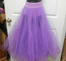 NEW Romantic Tulle Chiffon 3 Layer Ballet Ballroom Orchid Skirt w/attach Trunks