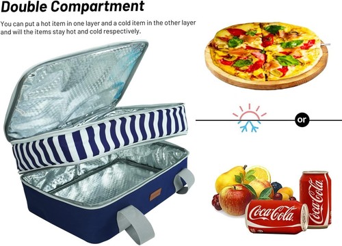 Bolsa de almuerzo aislada de picnic - bolsa grande refrigeradora de picnic, caja de campamento, bolsa de barbacoa al aire libre - Imagen 6 de 6
