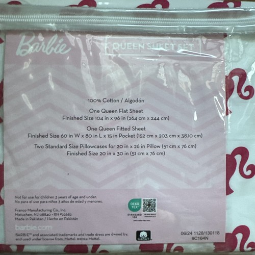 Mattel Barbie Queen 4 Piece Sheet Set 100% COTTON NWT - Picture 6 of 8