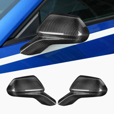2pcs Real Hard Carbon Fiber Car Side Mirror Cover For Chevy Camaro 2016-2023
