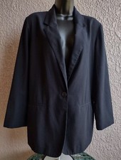 Vintage Sag Harbor Women's Black Single Button Padded Shoulder Blazer, 14