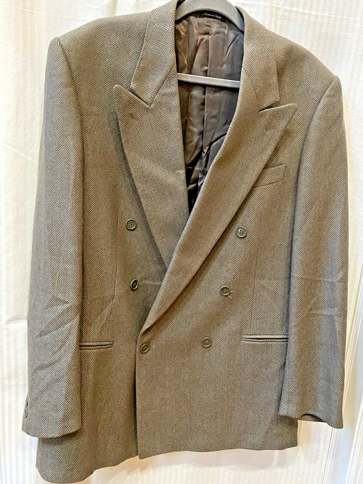 Ameri  Blazer Men 42L  Brown Herringbone Tweed Do… - image 2