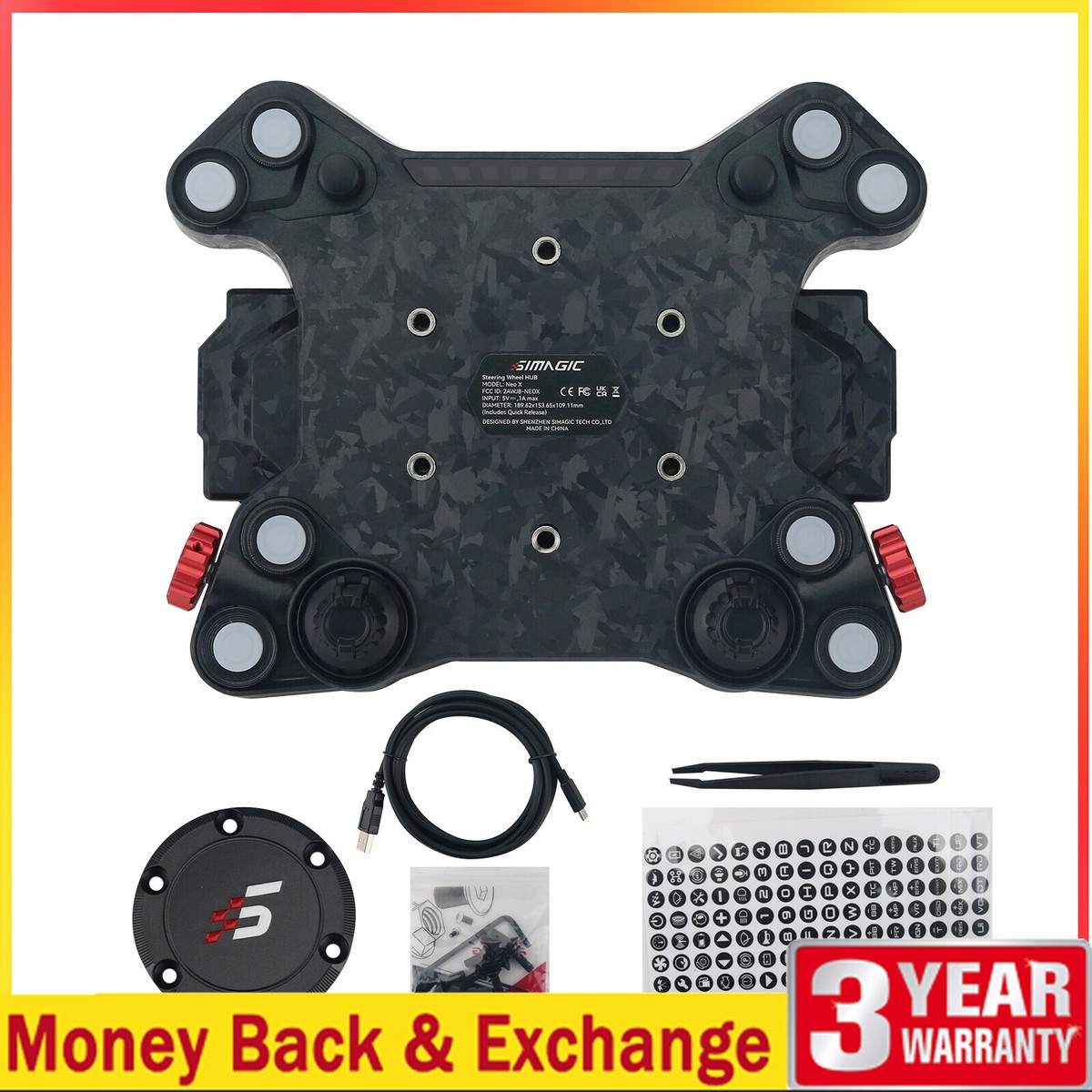 Simagic Neo X Hub Racing Steering Wheel Hub (without Paddles