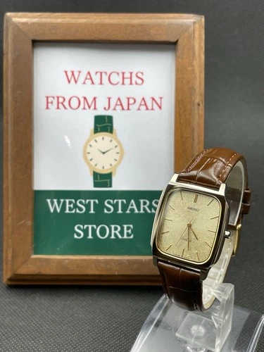 [Excellent] Vintage SEIKO Dolce 8N41-5070 Gold Quartz Men's Watch From JAPAN