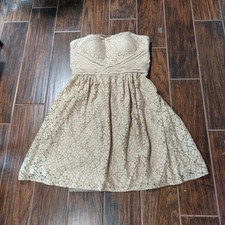 Vince Camuto Strapless Lace Pleated Aline Dress Size 12 Womens Twirl Corset 