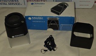 Vintage Schneider Kreuznach 6×6 Magnifying Lupe Loupe Ex Cond W Box strap