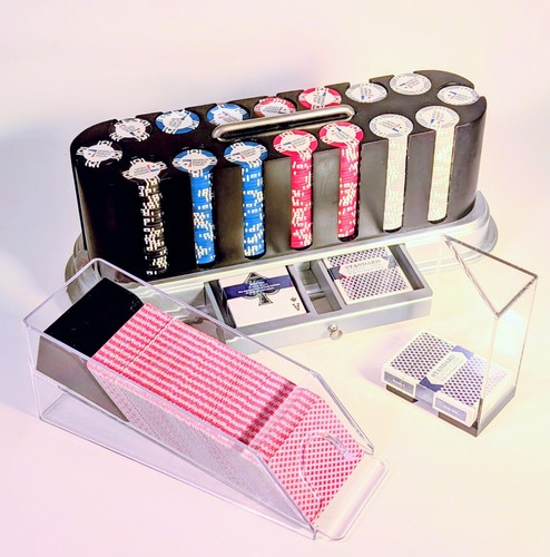 WPT 500 (493) Chip Set Rack Carousel w/ Deck Shoe & Discard Holder Set