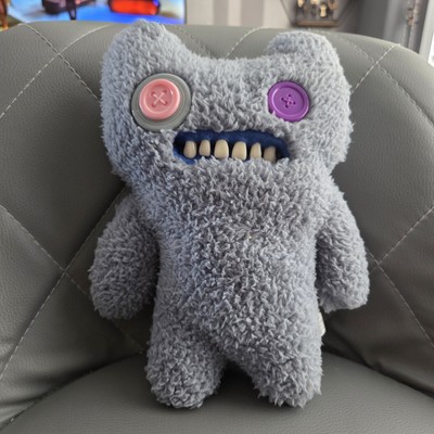 Fuggler Snuggler Edition, Grinsen Grin Monster grau weiches Plüschtier 9 Zoll mit Zähnen