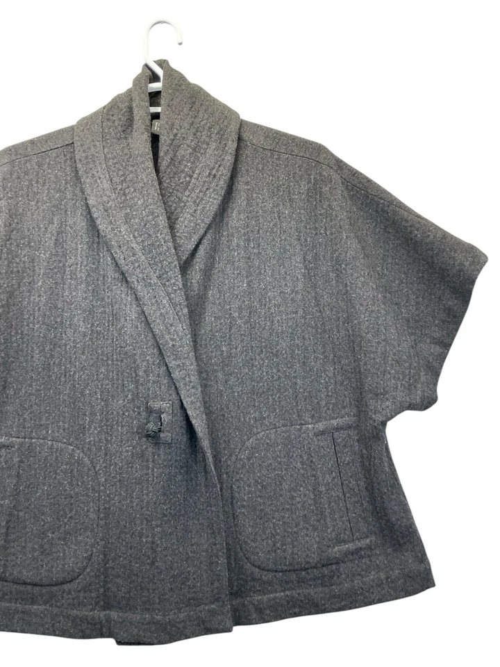 Blazer Eileen Fisher Chaqueta Cuello Chal Tejido Talla XL Gran Tamaño Para Mujer’s Gris Foto 2 de 4