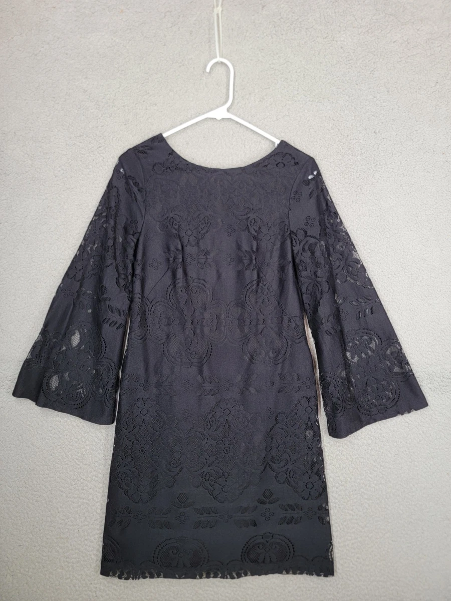 new york and company black lace dress NY&C New York & Company Black Sleeveless Lace Lined Dress Size 8 NWT Style 9305