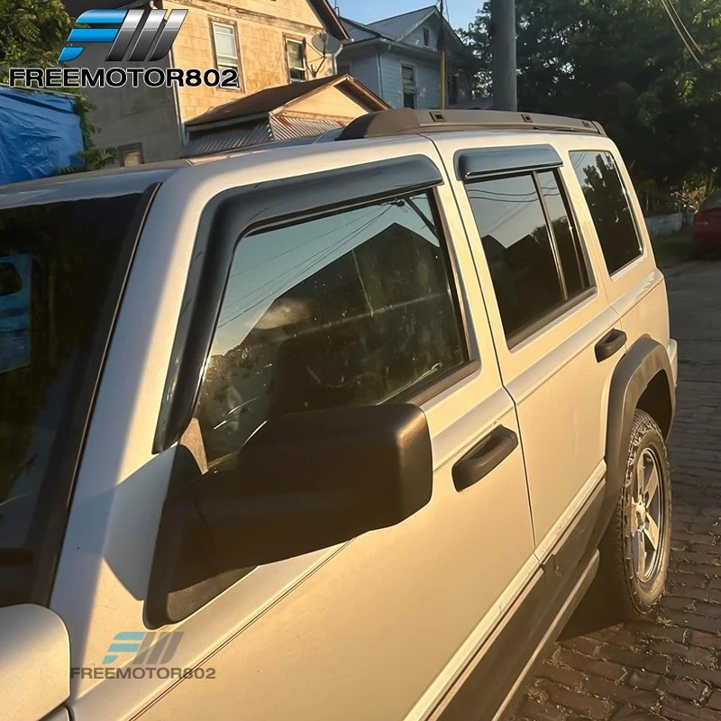 Juego de 4 piezas de acrílico protector solar para lluvia viseras ventana sedán Jeep Commander Fit 06-10 Foto 2 de 4