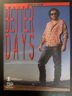 BETTER DAYS Bruce Springsteen Sheet Music Guitar/Tab/Vocal Near Mint