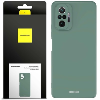 Spacecase Silikonhülle für Redmi Note 10 Pro, dunkelgrün