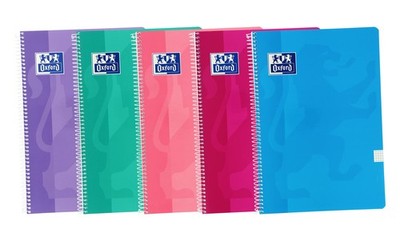 , Notizbücher A4 Folio Grid 4x4, Softcover, 80 Blatt, Packung 5 Notizbücher, ...