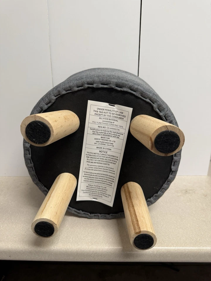 Mini Gray Ottoman  - Image 2 of 4