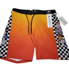 NEW Hurley Nascar Mens Size 30 Swimming Trunks Boardshorts Swim Checkered Flag