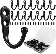 14 Pcs Black Wall Mounted Coat Hooks,Wall Hooks for Hanging Coats