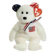 Ty Beanies "Amerika White der Teddy" aus Sammlung, mega rare Beanie