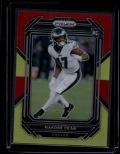 2022 Panini Prizm Football Nakobe Dean #399 Red and Yellow /8