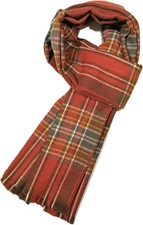 Shanlin Large Size Unisex Imitation Cashmere Winter Scarves for Men Plaid-red 