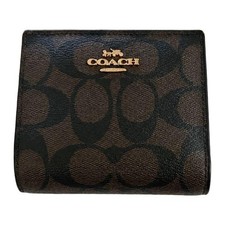 COACH Wallet Brown 4.13x3.54x1.18in Near Unused