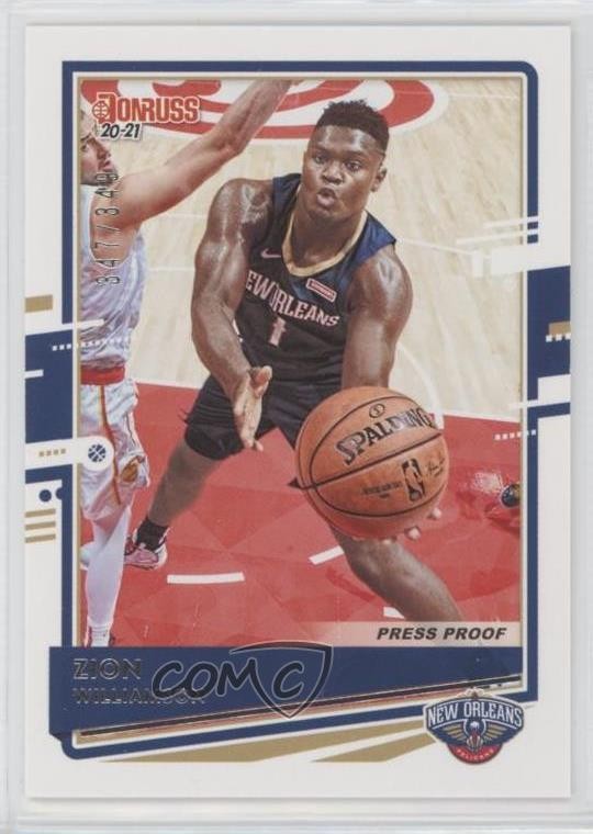 2020-21 Panini Donruss Press Proof Silver 347/349 Zion Williamson #147 0s55