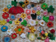 vintage Mid Century Felt Stamp Cut Flowers Crafts