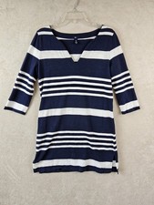 Gap Women's 3/4 Sleeve V Neck Striped Dress Size S
