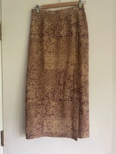 Talbots 100 Silk wrap-around size 8 maxi skirt with polyester lining