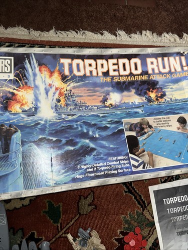 VINTAGE TORPEDO RUN SUBMARINE GAME FLOOR WARS MILTON BRADLEY NOT COMPLETE AS-IS - Picture 9 of 13