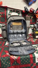 4 Person Picnic Backpack Kit Insulated Cooler Utensils Glasses Blanket Gray