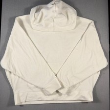 Pink Victoria's Secret Warm Fleece Hoodie Cream White Laurel Wreath Logo Large