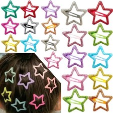 20 PCS Sparkling Star Hair Clips Snap Hair Accessories Non Slip Clips for Girls