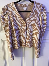Nine West Puff Sleeve Cardigan Knit Sweater M...