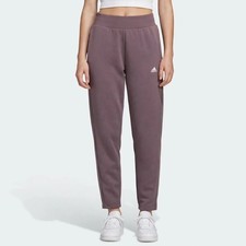 Adidas women's sweatpants size Small purple waist stretch tapered legs fleece