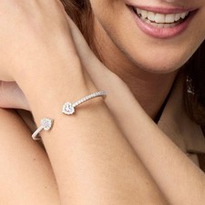 Warren James DiamonFlash® Heart Bangle Bracelet Baguette
