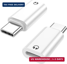 2 Pack USB C to Light-ning Earphone Audio Adapter Converter for iPhone White USA