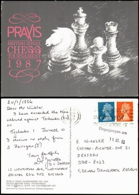 Ansichtskarte  WORLD CHESS CHAMPIONSHIP PRAXIS BRITISH ZONAL TOURNAMENT 1987