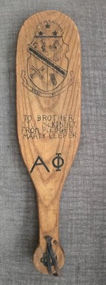 1942 UCONN University of Connecticut Alpha Phi Fraternity Pledge Paddle Antique